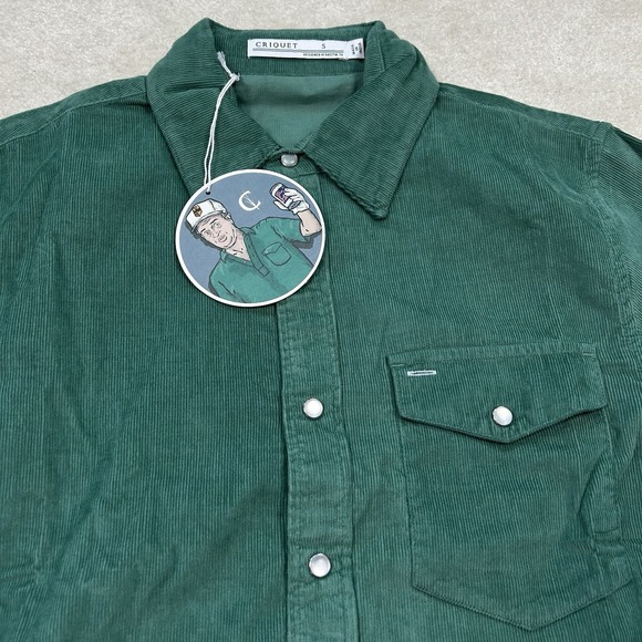 Criquet Other - Criquet Shirt Mens Small Long Sleeve Corduroy Pearl Snap Button Western Green